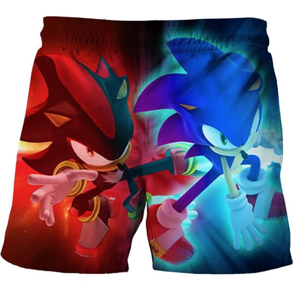Drenge 3D Sonic the Hedgehog Badedragter Børn Badebukser Sommerferie Shorts C