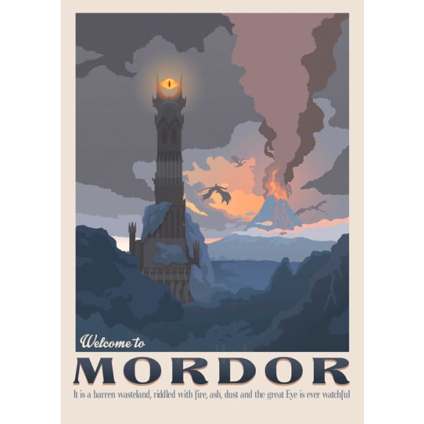 Lord of the rings A3 Print - Ringenes Herre Velkommen Til Mordor Multicolor