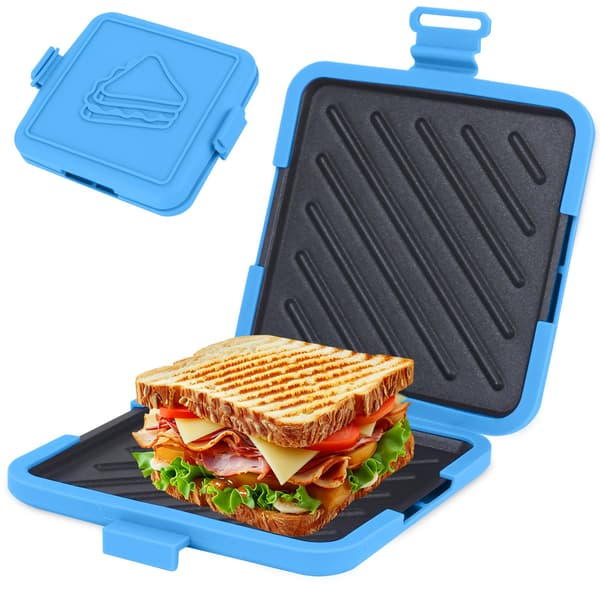 Mikrobølgeovn Sandwichmaskine Toastie med Non-Stick Aftagelig Bakke Hurtig Madlavning Nem Rengøring