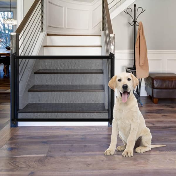Kampanjetilbud – 72×120 cm Justerbar Hundegrind – Ingen Boring, Uttrekkbar & Portabelt Dyregjerde for Døråpninger, Perfekt for hunder