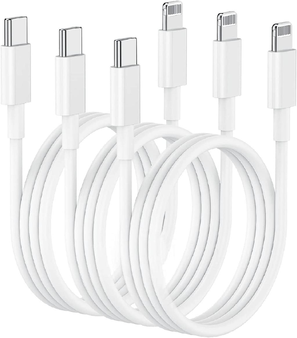 3-Pack 1 m USB-A till Lightning snabbladdningskablar