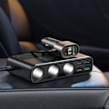Miniatyrbilde 6 av 9: Joyroom Car Charger 9-in-1, (C+U+U+U+U+U+ 3 cigarette lighter socket) 154W, Black (JR-CL06)
