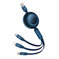 Miniatyrbillede 1 af 5: Baseus Bright Mirror 3, USB 3-in-1 cable for micro USB / USB-C / Lightning 66W / 2A 1.1m (Blue)