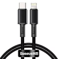 Miniatyrbillede 2 af 11: Baseus Type-C - Lightning High Density Braided Fast charging cable PD 20W 1m Black (CATLGD-01)