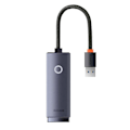 Miniatyrbillede 6 af 7: ADAPTOR RETEA Baseus Lite, USB 2.0 to RJ-45 Gigabit LAN Adapter, metalic, LED, gri "WKQX000113" (timbru verde 0.18 lei)  - 6932172606077