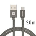 Miniatyrbillede 3 af 5: Swissten Datový Kabel Textile Usb / Usb-C 2,0 M Šedý