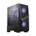 Miniatyrbilde 1 av 4: MSI MAG FORGE 100M Mid Tower Gaming Computer Case 'Black, 2x 120mm ARGB PWM Fan, 1x 120mm Fan, 1-6 ARGB Hub, Mystic Light Sync, Tempered Glass Panel,
