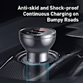 Miniatyrbillede 7 af 8: Baseus car charger with display, 2x USB, 4.8A, 24W (silver)