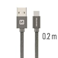 Miniatyrbild 4 av 4: Swissten Datový Kabel Textile Usb / Usb-C 0,2 M Šedý