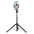 Miniatyrbillede 2 af 3: SELFIE STICK Ugreen, "LP586",  pt. smartphone, pliabil + telecomanda bluetooth, functie de trepied, Bluetooth 4.2, baterie CR1632, aluminiu, alb "1506