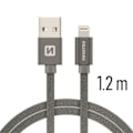 Miniatyrbild 1 av 5: Swissten Datový Kabel Textile Usb / Lightning 1,2 M Šedý