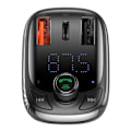 Miniatyrbillede 3 af 8: Baseus Car Charger Bluetooth FM Transmitter S-13, BT. 5.0, 10m Range, USB-A QC 12V/ 2.4A, USB-A 5V/ 1.5A, Type-C 12V/ 2.4A, Black (CCMT000101)