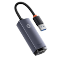 Miniatyrbillede 2 af 7: ADAPTOR RETEA Baseus Lite, USB 2.0 to RJ-45 Gigabit LAN Adapter, metalic, LED, gri "WKQX000113" (timbru verde 0.18 lei)  - 6932172606077