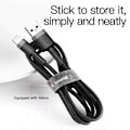 Miniatyrbillede 8 af 11: Baseus Lightning Cafule Cable, 2A, 3m Gray/Black (CALKLF-RG1)