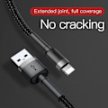Miniatyrbillede 6 af 11: Baseus Lightning Cafule Cable, 2A, 3m Gray/Black (CALKLF-RG1)