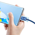 Miniatyrbillede 6 af 6: CABLU alimentare si date Baseus Crystal Shine, Fast Charging Data Cable pt. smartphone, USB la USB Type-C 100W, 1.2m, braided, albastru "CAJY000403" (