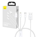 Miniatyrbild 5 av 8: Quick Charge USB to M+L+C  Baseus Superior Data 3.5A 0,5m (White)
