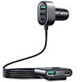 Pikkukuva 4 / 11: Joyroom Car Charger 5-in-1, C+C+U+U+U, QC 3.0, PD 3.0, FCP, AFC, 12V/24V, 72W, Black (JR-CL05)