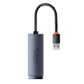 Miniatyrbillede 3 af 7: ADAPTOR RETEA Baseus Lite, USB 2.0 to RJ-45 Gigabit LAN Adapter, metalic, LED, gri "WKQX000113" (timbru verde 0.18 lei)  - 6932172606077