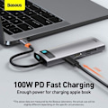 Pikkukuva 10 / 11: Baseus HUB Metal Gleam Series 8-in-1 Multifunctional (Type-C to PD/4K HD/USB3.0) Docking Station Gray (CAHUB-CV0G)
