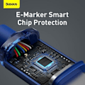 Miniatyrbillede 7 af 11: Baseus Type-C - Type-C Crystal Shine series fast charging data cable 100W 2m Blue (CAJY000703)