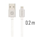 Miniatyrbillede 3 af 5: Swissten Datový Kabel Textile Usb / Lightning 0,2 M Stříbrný