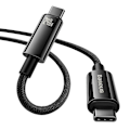 Miniatyrbillede 4 af 9: Baseus Type-C to Type-C Tungsten Gold Series Cable 480Mb/s, 240W, 1m, Black (CAWJ040001)
