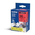 Miniatyrbillede 1 af 3: TZE-262 LAMINATED TAPE 36 MM 8M/RED ON WHITE