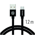 Miniatyrbillede 3 af 4: Swissten Datový Kabel Textile Usb / Micro Usb 1,2 M Černý