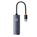 Miniatyrbillede 8 af 8: ADAPTOR RETEA Baseus Lite, USB 2.0 to RJ-45 10/100 Mbps Adapter, metalic, LED, gri "WKQX000013" (timbru verde 0.18 lei)  - 6932172606046