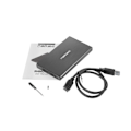 Miniatyrbillede 7 af 7: NATEC RHINO GO enclosure USB 3.0 for 2.5'' SATA HDD/SSD, black Aluminum