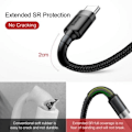 Miniatyrbillede 8 af 10: Baseus Cafule cable USB-C 3A 0.5m (Gray+Black)