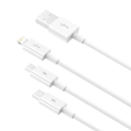 Miniatyrbillede 4 af 11: Baseus Cable Superior Series 3-in-1 Fast Charging Data Cable USB to M+L+C 3.5A 1.5m White (CAMLTYS-02)