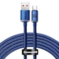Miniatyrbillede 5 af 6: CABLU alimentare si date Baseus Crystal Shine, Fast Charging Data Cable pt. smartphone, USB la USB Type-C 100W, 1.2m, braided, albastru "CAJY000403" (