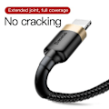 Miniatyrbillede 3 af 11: Baseus Lightning Cafule Cable 1.5A 2m Gold + Black (CALKLF-CV1)