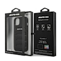 Pikkukuva 2 / 8: AMG AMHCP13SGSEBK Leather Debossed Lines Back Case For Apple iPhone 13 Mini Black
