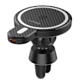 Miniatyrbillede 3 af 6: LDNIO Car Mount ,MA20 with inductive charger 15W and metal ring (Black)