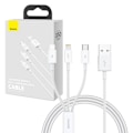 Miniatyrbillede 1 af 8: Quick Charge USB to M+L+C  Baseus Superior Data 3.5A 1m (White)