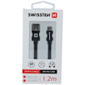 Miniatyrbillede 1 af 4: Swissten Datový Kabel Textile Usb / Micro Usb 1,2 M Černý