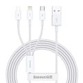 Miniatyrbillede 2 af 11: Baseus Cable Superior Series 3-in-1 Fast Charging Data Cable USB to M+L+C 3.5A 1.5m White (CAMLTYS-02)