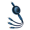 Miniatyrbillede 3 af 5: USB-C 3-in-1 cable  Baseus Bright Mirror 4 for micro USB / USB-C / Lightning 100W / 3.5A 1.1m (Blue)
