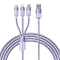 Miniatyrbillede 4 af 5: 3in1 USB cable Baseus StarSpeed Series, USB-C + Micro + Lightning 3,5A, 1.2m (Purple)