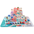 Miniatyrbillede 2 af 6: Set of Wooden Blocks City Letters Puzzle 115 Pieces