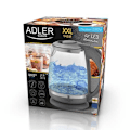 Miniatyrbillede 4 af 8: Adler | Kettle | AD 1286 | Standard | 2200 W | 2 L | Plastic/Glass | 360° rotational base | Grey/ transparent