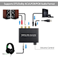 Pikkukuva 3 / 6: RoGer DAC 192kHz 24bit S/PDIF to RCA Converter with headphone jack 3,5mm / Optical / Coaxial