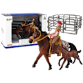 Miniatyrbilde 1 av 3: Set of 2 figurines Horse and foal in a corral + Rider