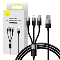 Miniatyrbillede 4 af 8: Quick Charge USB to M+L+C  Baseus StarSpeed 3.5A 0,6m (Black)