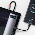 Pikkukuva 3 / 11: Baseus HUB Metal Gleam Series 8-in-1 Multifunctional (Type-C to PD/4K HD/USB3.0) Docking Station Gray (CAHUB-CV0G)