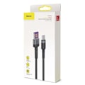 Miniatyrbillede 1 af 7: Baseus Cafule USB-C Cable Huawei SuperCharge, QC 3.0, 5A 1m (Black+Gray)