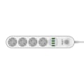 Miniatyrbillede 4 af 4: Power strip with 4 AC sockets, 4x USB, LDNIO SE4432, 2m (white)